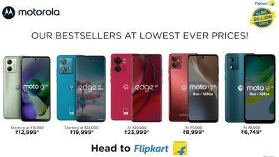 Flipkart Big Billion Days: Motorola's Big Discounts on 5G smartphones and EnvisionX TVs - tech.hindustantimes.com - India