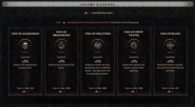 Smoldering Ash and Season Blessings Requirements Nerfed - Diablo 4 Season 2 - wowhead.com - Diablo