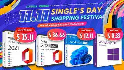 Singles’ Day Mad Sale: Lowest Rates For Lifetime Windows 10, 11 and Office 2021 Keys - wccftech.com