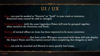 Summary of UI & UX Improvements Coming to Diablo 4 Season 2 - wowhead.com - Diablo
