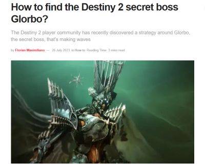 Glorbo Strikes Back in Totally Real Destiny 2 Secret Encounter - wowhead.com