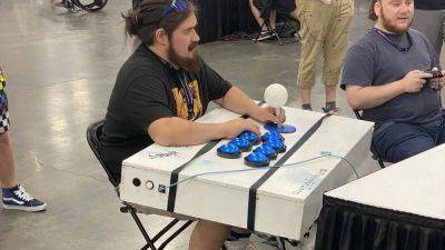 Huge respect to the creator of the EVO 2023 fightstick so unwieldy they had to carry it around on their back - pcgamer.com - city Las Vegas