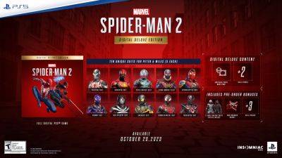 Marvel’s Spider-Man 2 – Digital Deluxe Edition Suits Showcased in New Trailer - gamingbolt.com