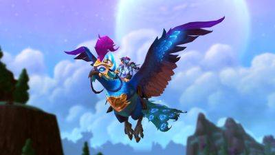 March 2024 Trading Post Items - Majestic Azure Peafowl Mount - wowhead.com