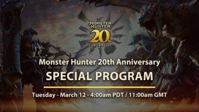 Monster Hunter 20th Anniversary Special Program set for March 12 - gematsu.com - Britain - Japan