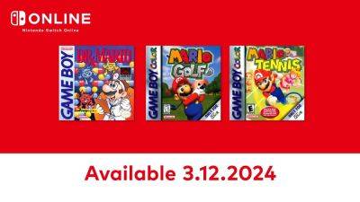 Game Boy – Nintendo Switch Online adds Dr. Mario, Mario Golf, and Mario Tennis on March 12 - gematsu.com - Britain - Japan