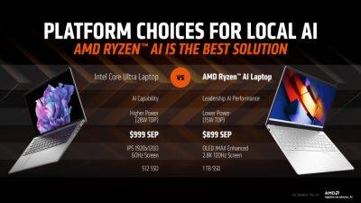 AMD Ryzen AI CPUs Knock Out Intel Core Ultra In AI LLMs & GenAI Benchmarks, Go Low Power & Cheaper With XDNA - wccftech.com