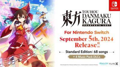 Touhou Danmaku Kagura: Phantasia Lost for Switch launches September 5 - gematsu.com - Britain - China - Japan