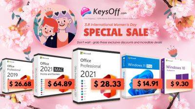 International Women’s Day Sale: Windows 11 Pro for $14.91 and Office 2021 Pro Plus License for $28.33! - wccftech.com