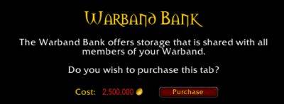 Warband Bank Preview - Transfer Gold, Total Size, How to Access - wowhead.com