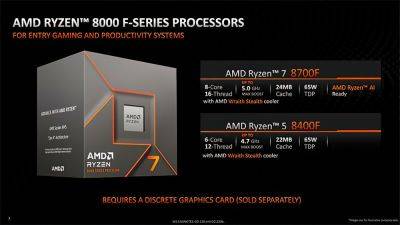 AMD Targets Intel Core i5 With $269 Ryzen 7 8700F & $169 Ryzen 5 8400F APUs, Up To 24% Faster Gaming Performance - wccftech.com - Usa - Eu